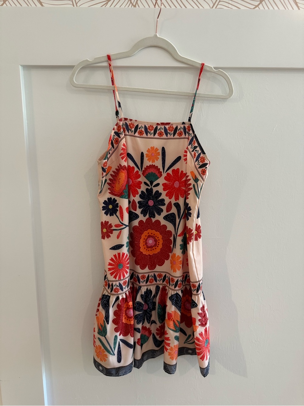 Pink Floral Spaghetti-Strap Casual Mini Dress